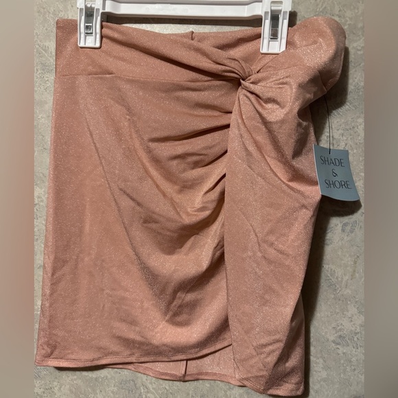 NWT Shade& Shore Pink Glitter Bikini Cover Up Skirt Sparkle - Picture 1 of 4